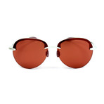 Men's SPL302G Sunglasses // Shiny Pearl White + Red