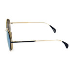 Unisex SPL669G Sunglasses // Gold + Dark Blue