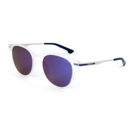 Men's SPL718 Sunglasses // Transparent + Blue Mirror