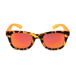 Unisex S1944 Sunglasses // Semi Matte Havana + Orange Mirror