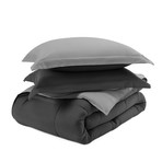 Urban Loft // Ultra Plush Reversible Comforter Set // Gray + Light Gray (Twin)