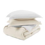 Urban Loft // Ultra Plush Reversible Comforter Set // White + Ivory (Twin)