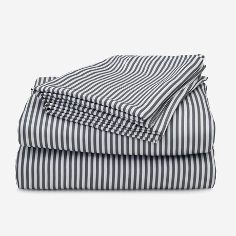 Gray Stripe Sheet Set // Queen