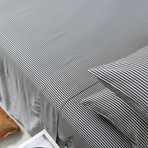 Gray Stripe Sheet Set // Queen