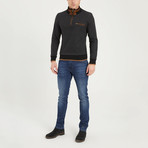 Payton Quarter Zip Sweatshirt // Black + Gray (Small)