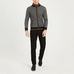 Hubert Full Zip Sweater // Dotted Black (Small)
