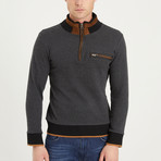 Payton Quarter Zip Sweater // Anthracite (Small)