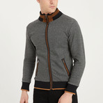 Hubert Full Zip Sweater // Dotted Black (Small)