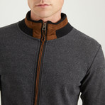 Hubert Full Zip Sweatshirt // Diagonal Anthracite (Small)