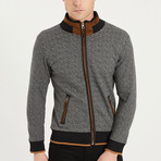 Hubert Full Zip Sweatshirt // Herringbone Black (S)