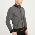 Hubert Full Zip Sweatshirt // Herringbone Black (Small)