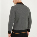 Payton Quarter Zip Sweater // Black + White (Small)