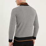 Hubert Full Zip Sweater // Diagonal Black (Small)