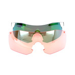 Unisex Pivlock Arena Max Sunglasses // White + Green + Pink