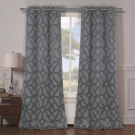 Charlotte Geometric Blackout Curtain Set // Set of 2
