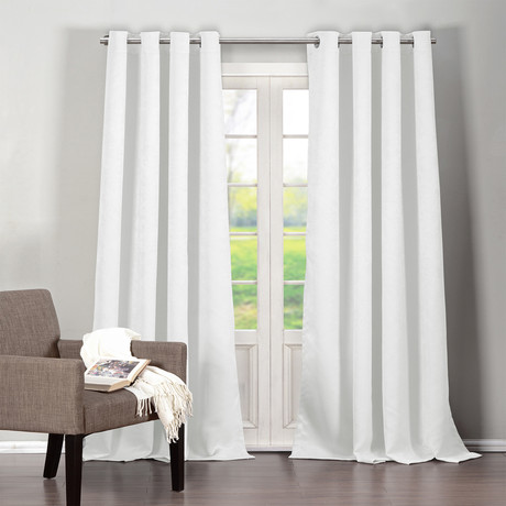 Quincy Solid Blackout Curtain Set // 2 Piece Set (Dark Gray)