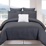 Schillman Geometric Comforter Set // 6 Piece Set // Gray (Queen)