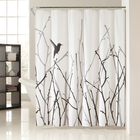 Vicki Polycotton Shower Curtain // Bird And Branches