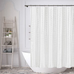 Hendrix Metallic Diamond Shower Curtain // White