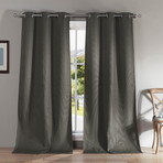 Montgomery Solid Blackout Curtain Set // 2 Piece Set (Gray)