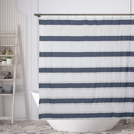 Namia Metallic Striped Shower Curtain