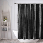 Hendrix Metallic Diamond Shower Curtain // Black