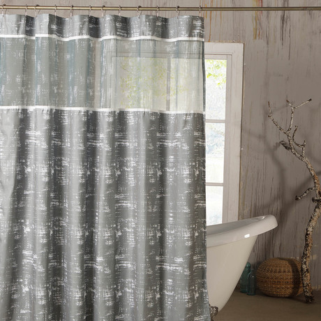 Ella Floral Shower Curtain (Navy)