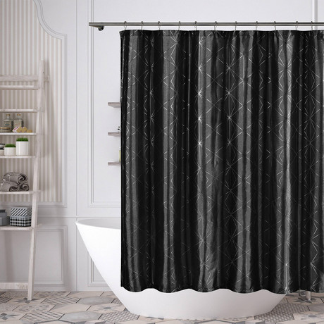 Zane Metallic Diamond Shower Curtain