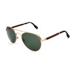 E. Zegna Couture // Men's ZC0002 Sunglasses // Shiny Rose Gold + Green