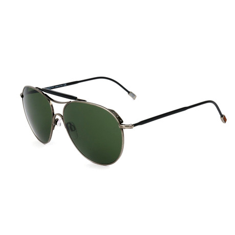 Men's ZC0021 Sunglasses // Matte Dark Ruthenium + Green