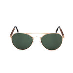 E. Zegna Couture // Men's ZC0002 Sunglasses // Shiny Rose Gold + Green