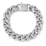 Polished Stainless Steel Curb Chain Bracelet - 8.5" // 14mm