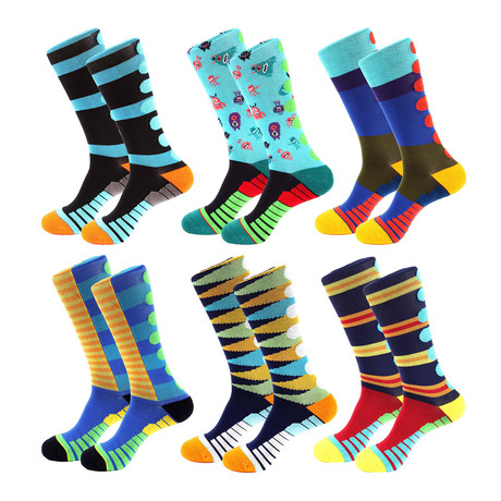 Greece Athletic Socks // Multicolor // Pack of 6