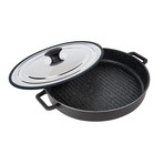 Stovetop Oven Grill Pan w/ Heatin, Steam Out Lid // 12"