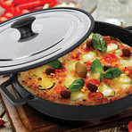 Stovetop Oven Grill Pan w/ Heatin, Steam Out Lid // 12"