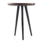 Kavya End Table // Intricate Wood-Etched Top