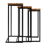 Troyes Set // Nesting Tables // Natural + Black // Set of 3