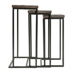 Troyes Set // Nesting Tables // Gray + Black // Set of 3
