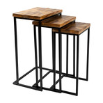 Troyes Set // Nesting Tables // Natural + Black // Set of 3