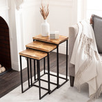 Troyes Set // Nesting Tables // Natural + Black // Set of 3