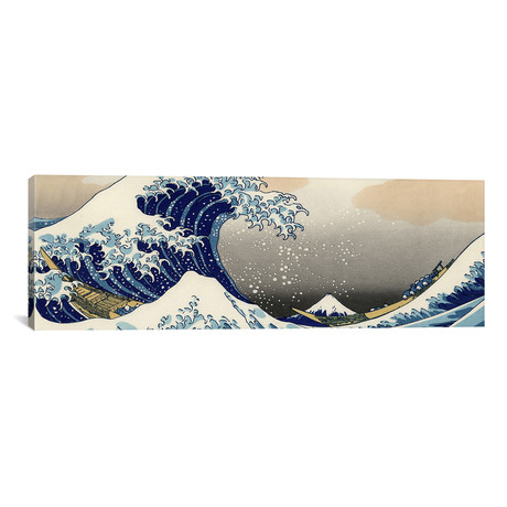 The Great Wave at Kanagawa // Katsushika Hokusai (36"W x 12"H x 0.75"D)