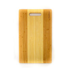 Bamboo Rectangular Cutting Board // Two-Toned + Handle