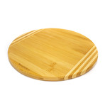 Bamboo Round Cutting Board // Striped