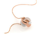 Damiani // Abbracio 18k Rose Gold + Ceramic Diamond Necklace // 19.5" // Store Display