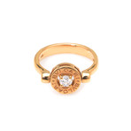 Bulgari Bulgari 18k Rose Gold Diamond Flip Ring // Ring Size: 6.5 // Store Display