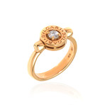 Bulgari Bulgari 18k Rose Gold Diamond Flip Ring // Ring Size: 6.5 // Store Display