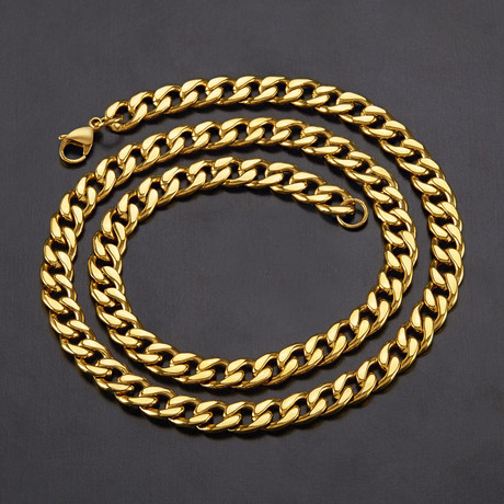 Curb Chain Necklace // Gold