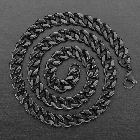 Heavy Curb Chain Necklace // 12mm // Black