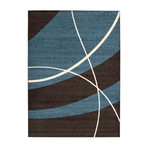 Cosi // Dark Brown + Blue Rug (5'7"L x 3'11"W)