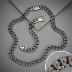 Incision Chain + Bracelet V2 // Silver + Black (XL)